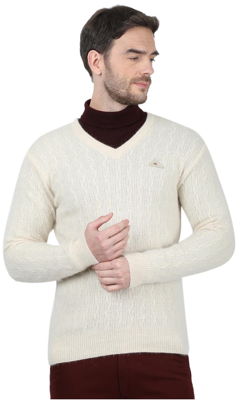

Monte Carlo Men Wool V Neck Pullover (Cream)