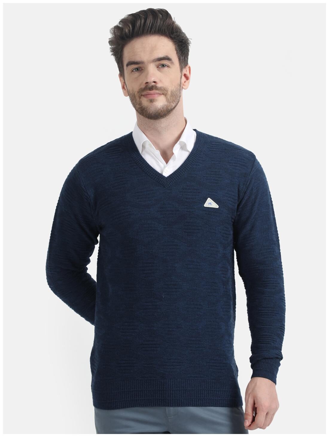 

Monte Carlo Men Blue V neck Pullover