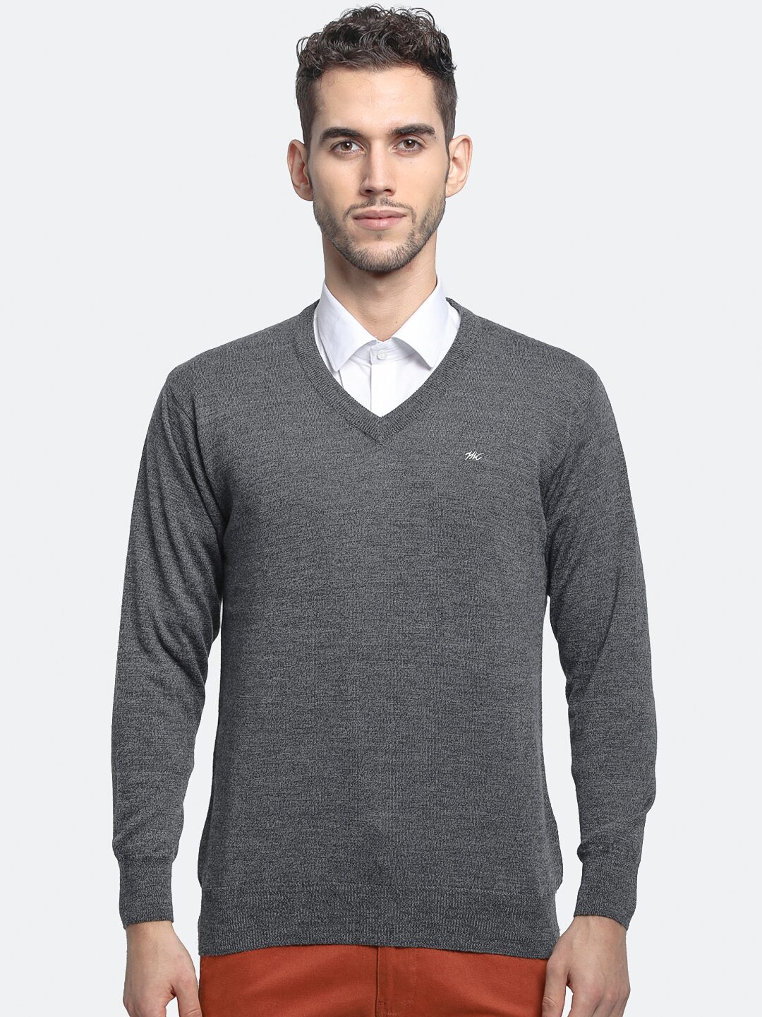 

Monte Carlo Men Grey V neck Pullover