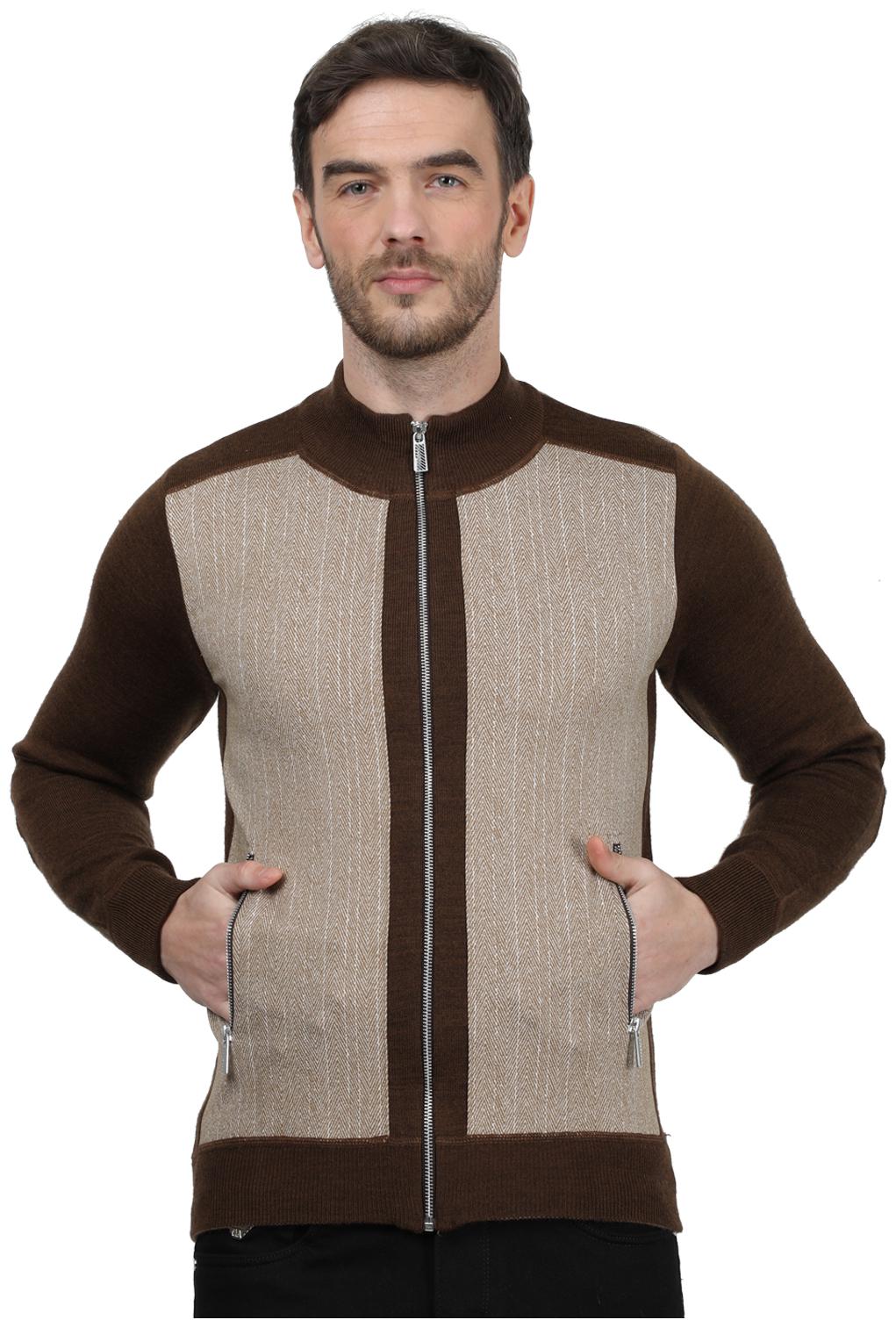 

Monte Carlo Men Brown High neck Cardigan