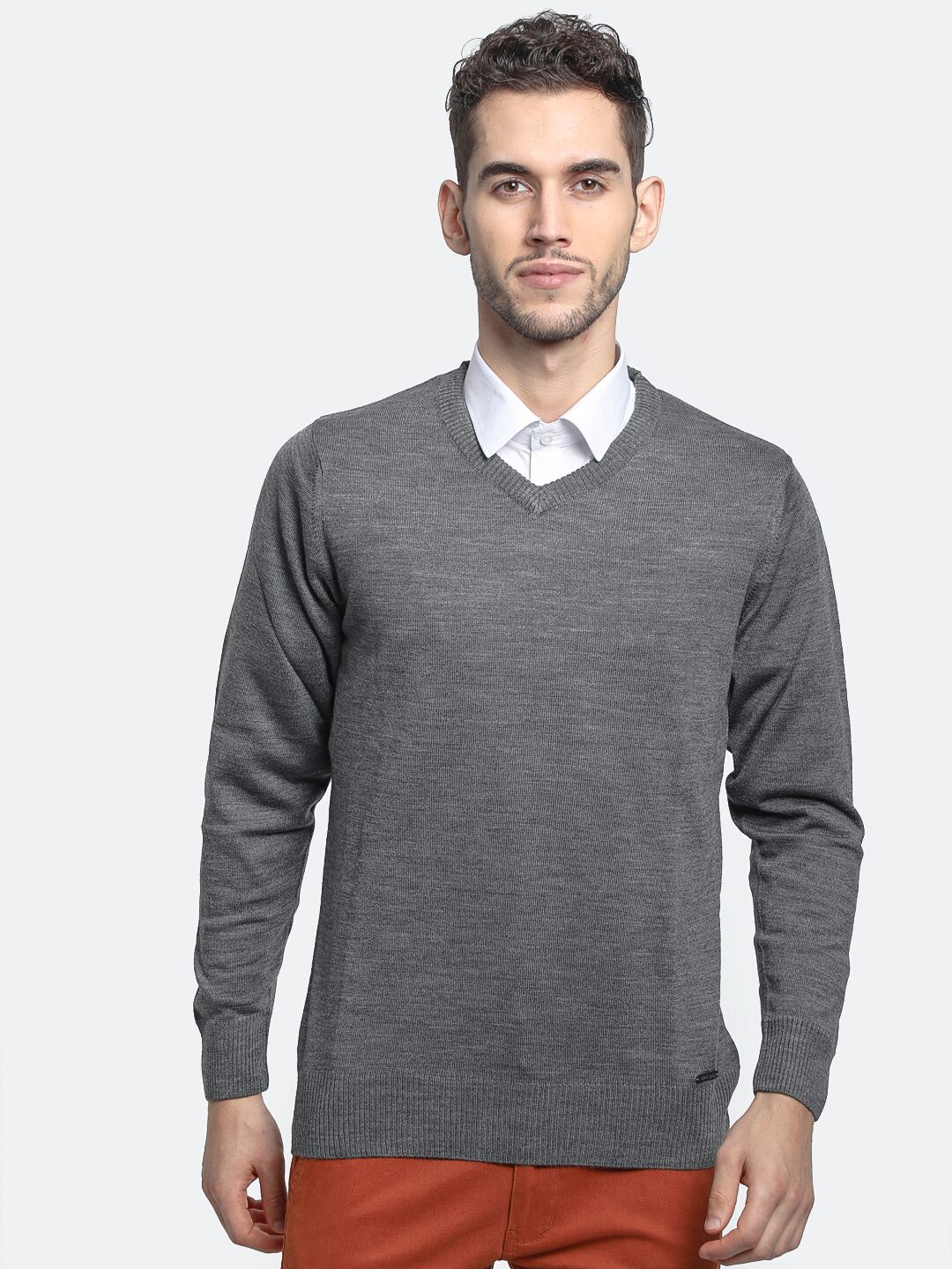 

Monte Carlo Men Grey V neck Pullover
