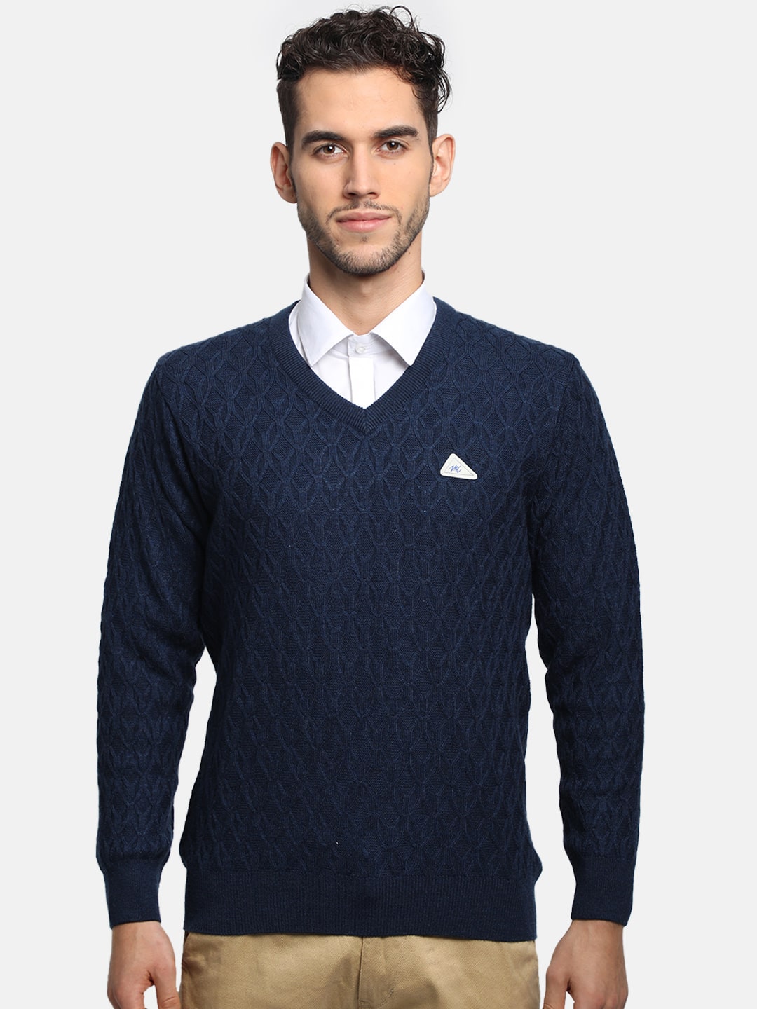 

Monte Carlo Men Blue V neck Pullover