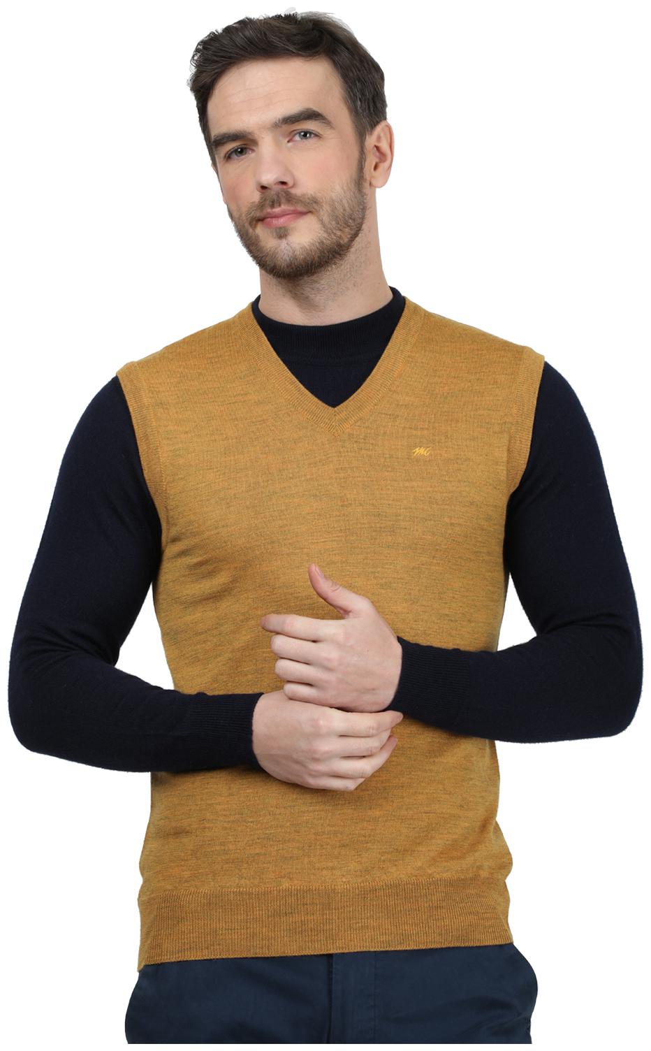 

Monte Carlo Men Gold V neck Front-open sweater