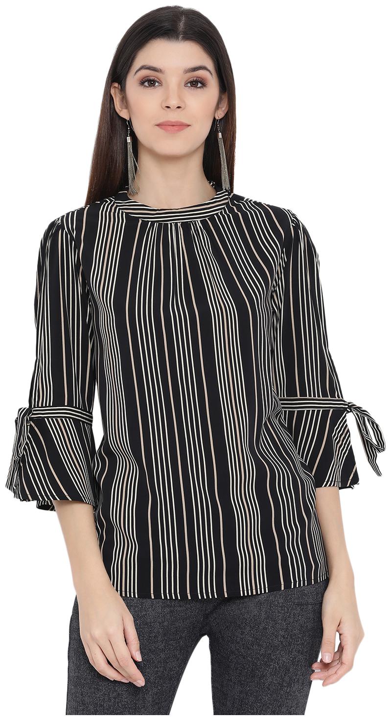 

Monte Carlo Women Striped Regular top - Black