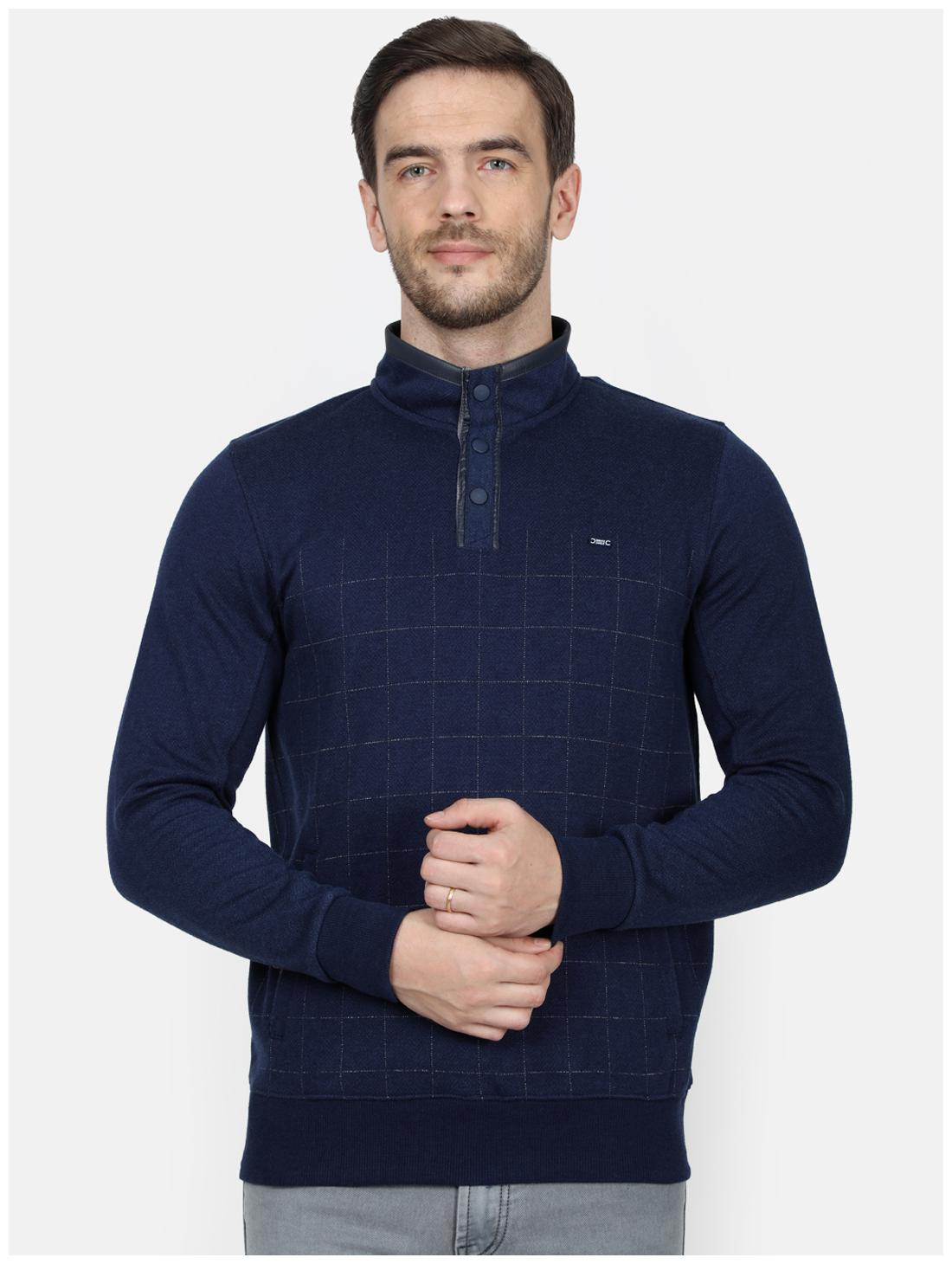

Monte Carlo Mens Navy Blue Printed Cotton Blend Sweatshirt