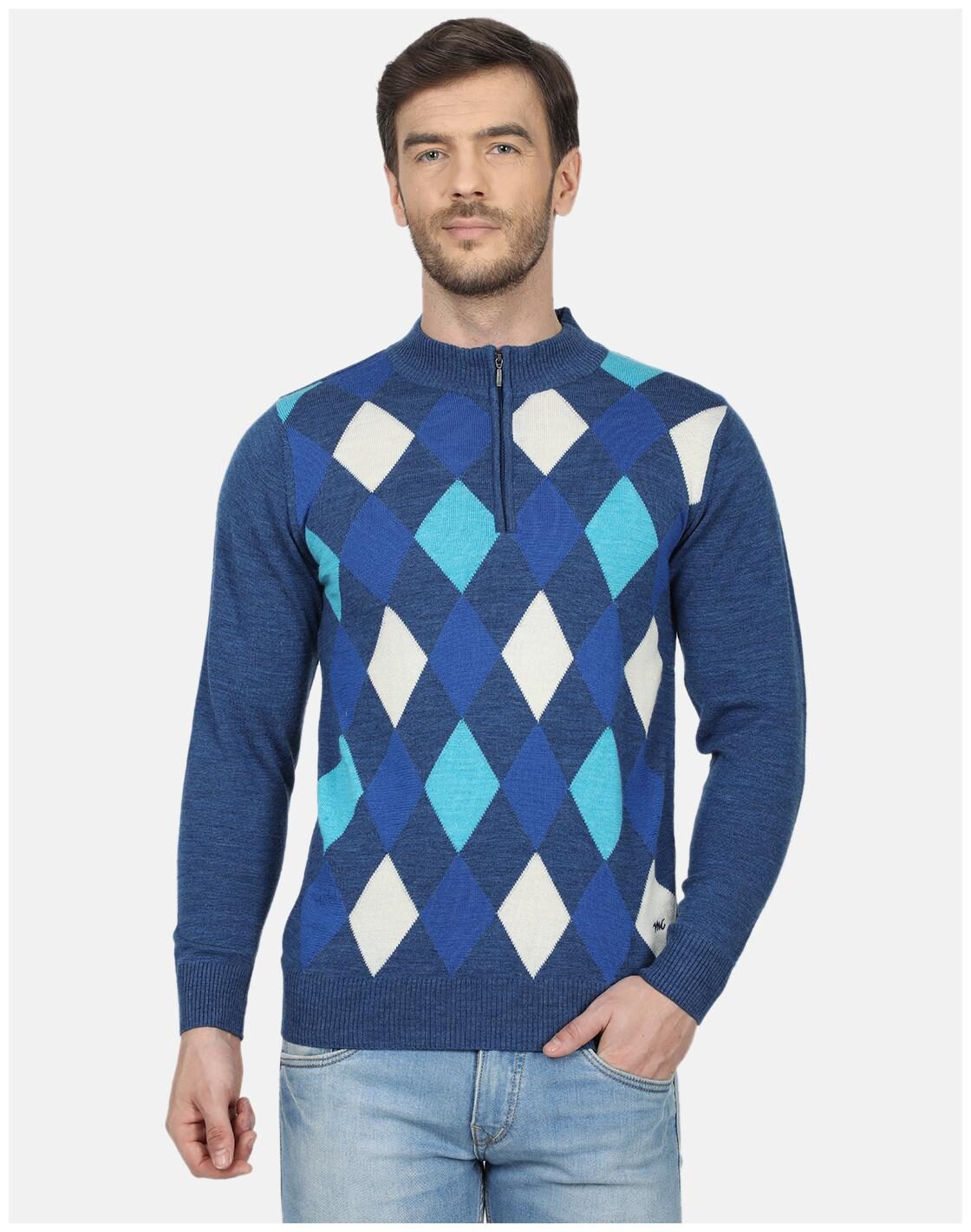 

Monte Carlo Men Blue Turtle neck Pullover