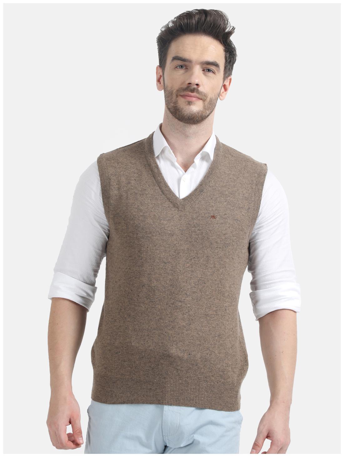 

Monte Carlo Men Brown V neck Longline sweater