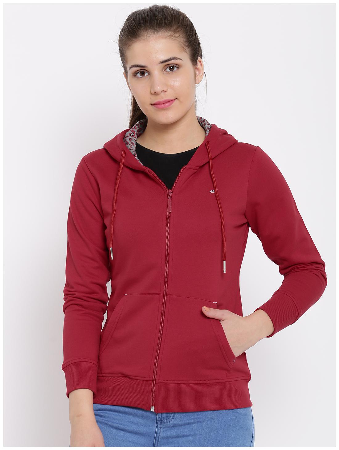 

Monte Carlo Women Solid Hoodie - Red
