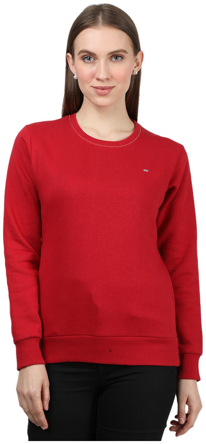 

Monte Carlo Women Solid Sweatshirt - Red