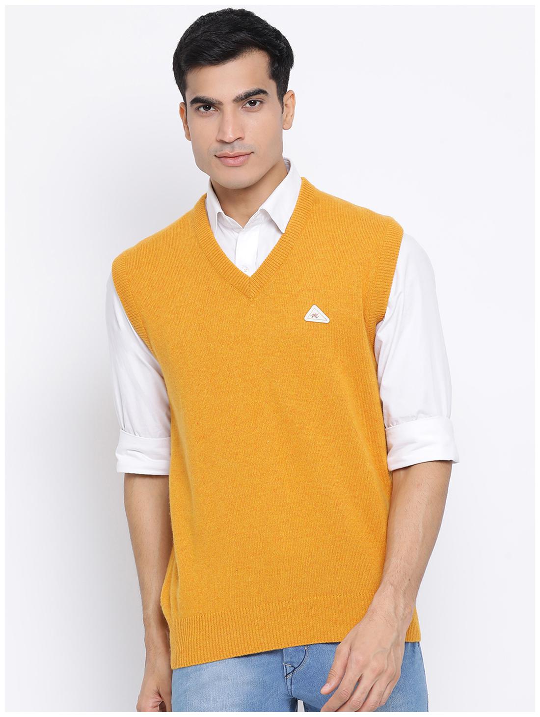 

Monte Carlo Men Yellow V neck Longline sweater