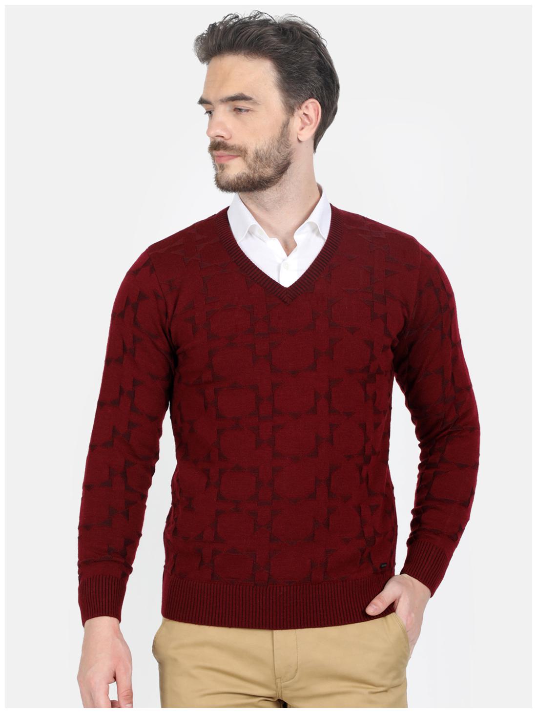 

Monte Carlo Men Maroon V neck Pullover