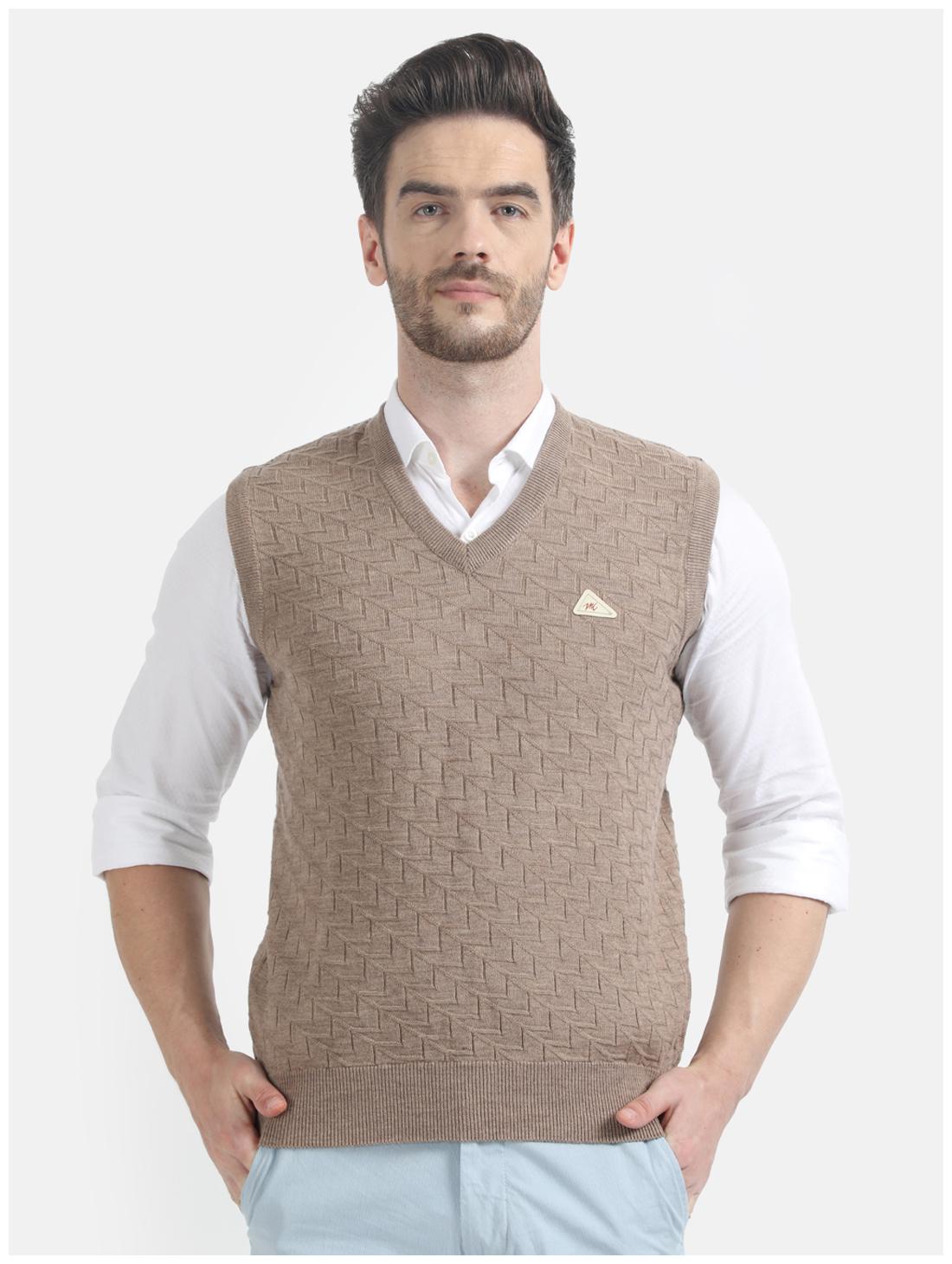 

Monte Carlo Men Brown V neck Longline sweater