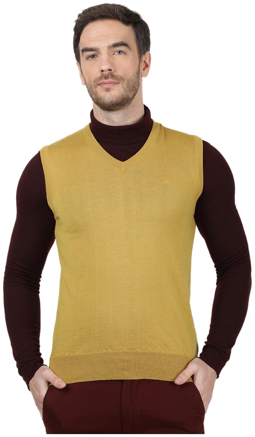 

Monte Carlo Men Yellow V neck Front-open sweater