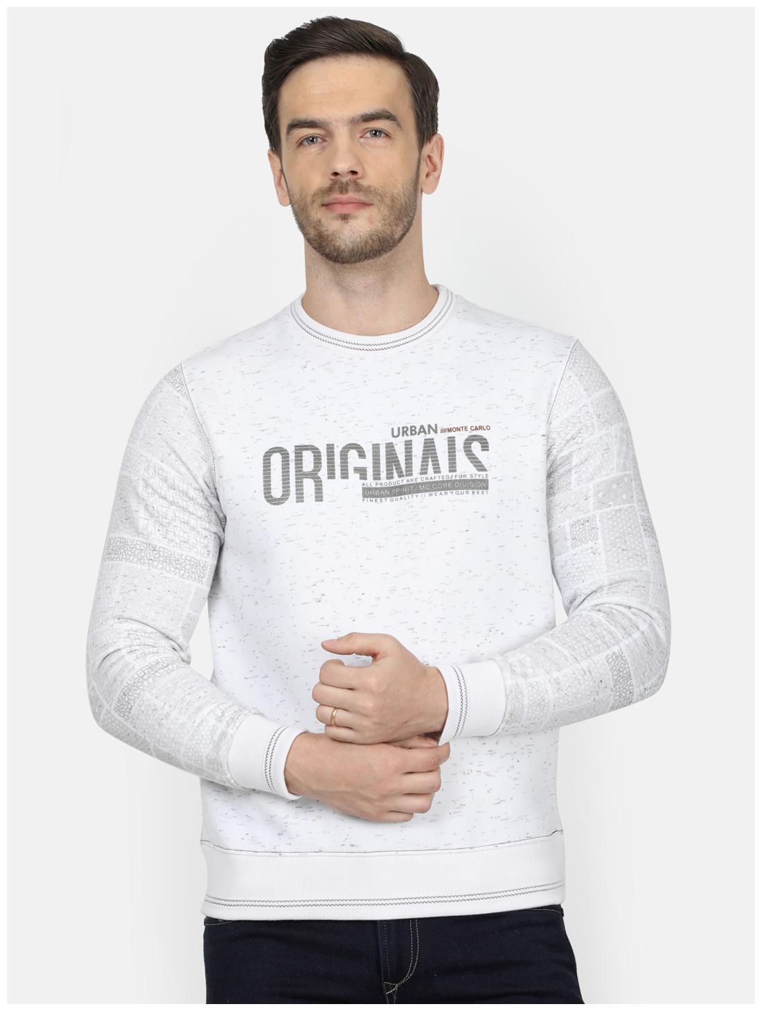 

Monte Carlo Men Cotton Blend Printed Cream Sweatshirt