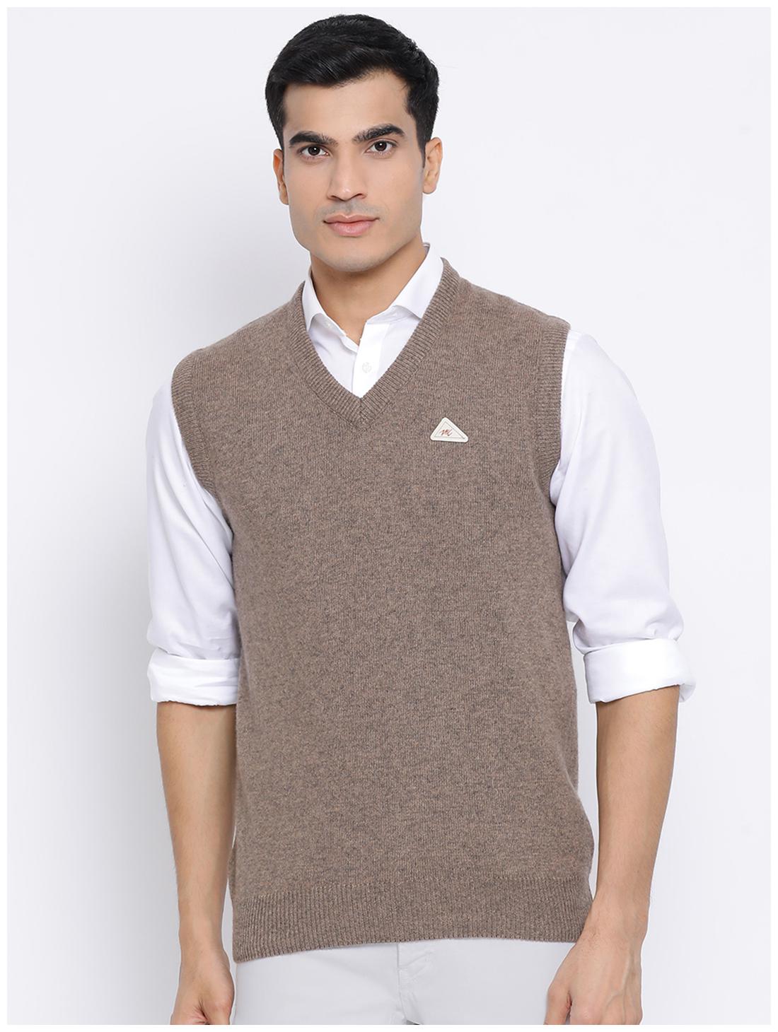 

Monte Carlo Men Brown V neck Longline sweater