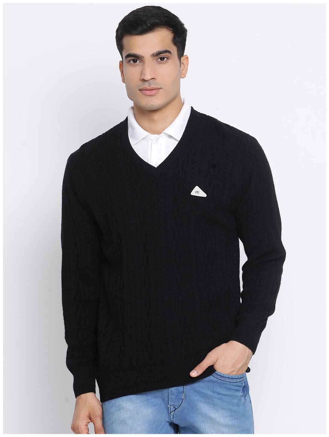 

Monte Carlo Men Black V neck Pullover