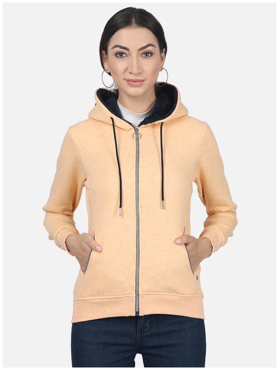 

Monte Carlo Women Solid Hoodie - Peach