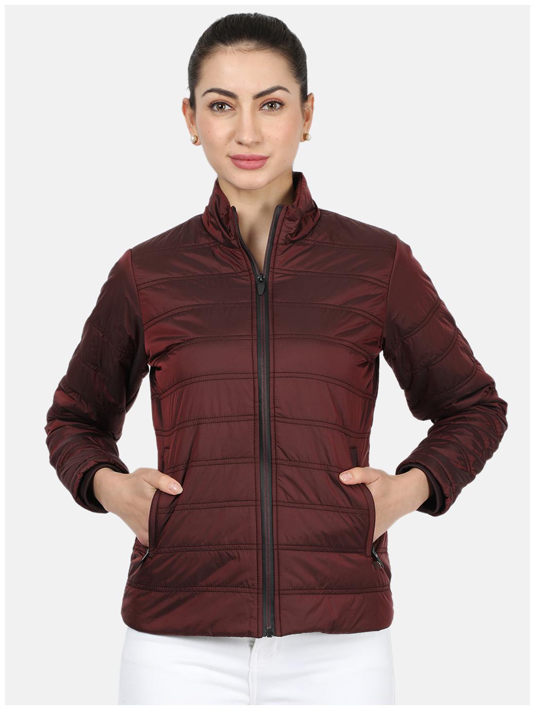 

Monte Carlo Women Solid Bomber Jacket - Maroon