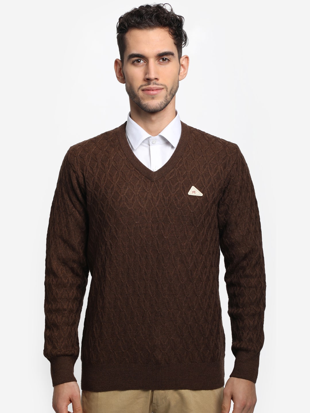 

Monte Carlo Men Brown V neck Pullover