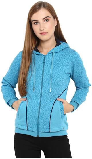 Monte Carlo Women Printed Hoodie - Blue