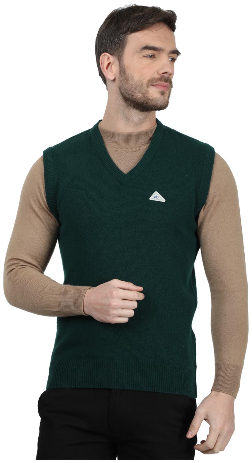 

Monte Carlo Men Green V neck Front-open sweater