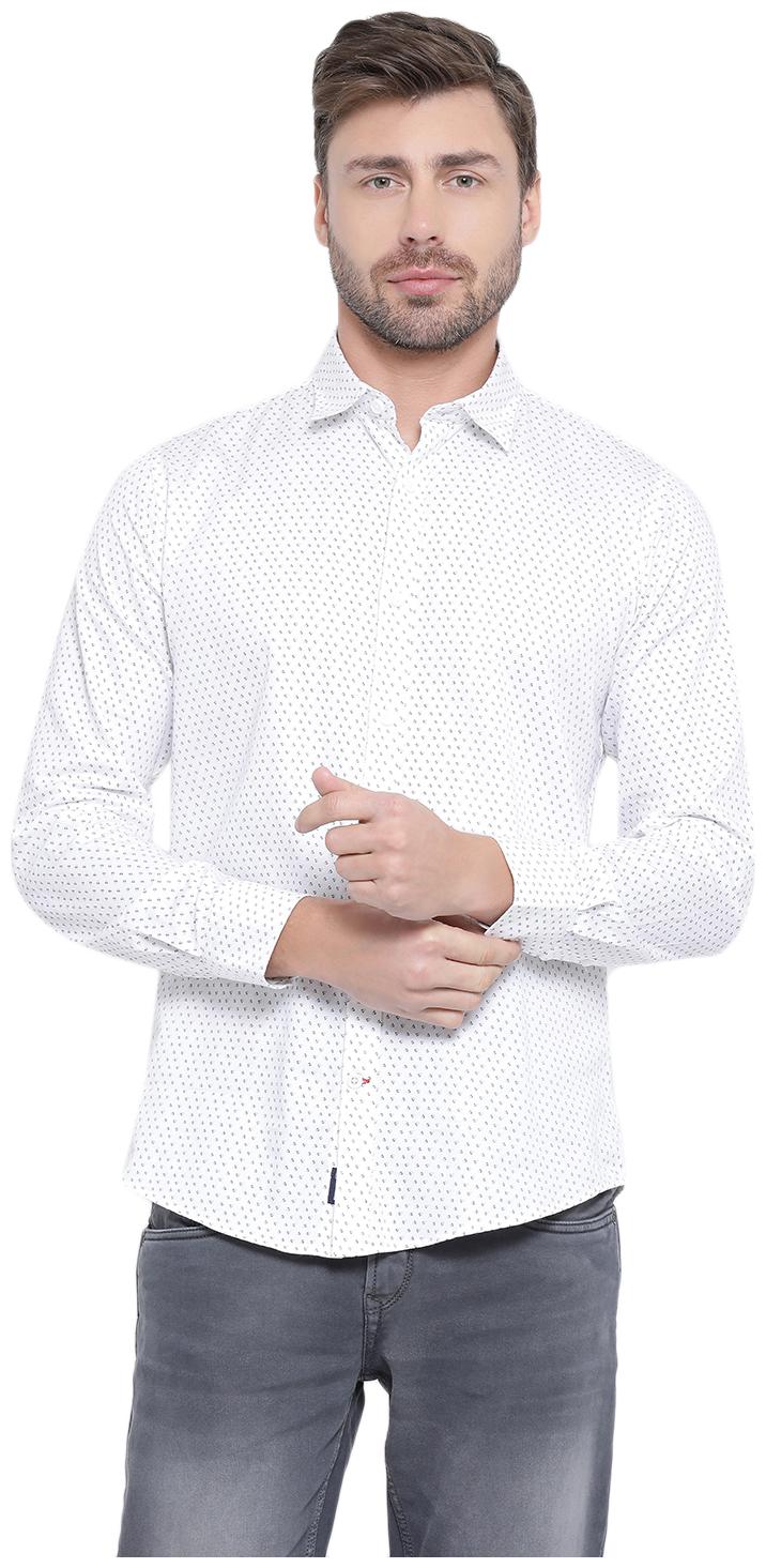 

Monte Carlo Men White Printed Slim Fit Casual Shirt