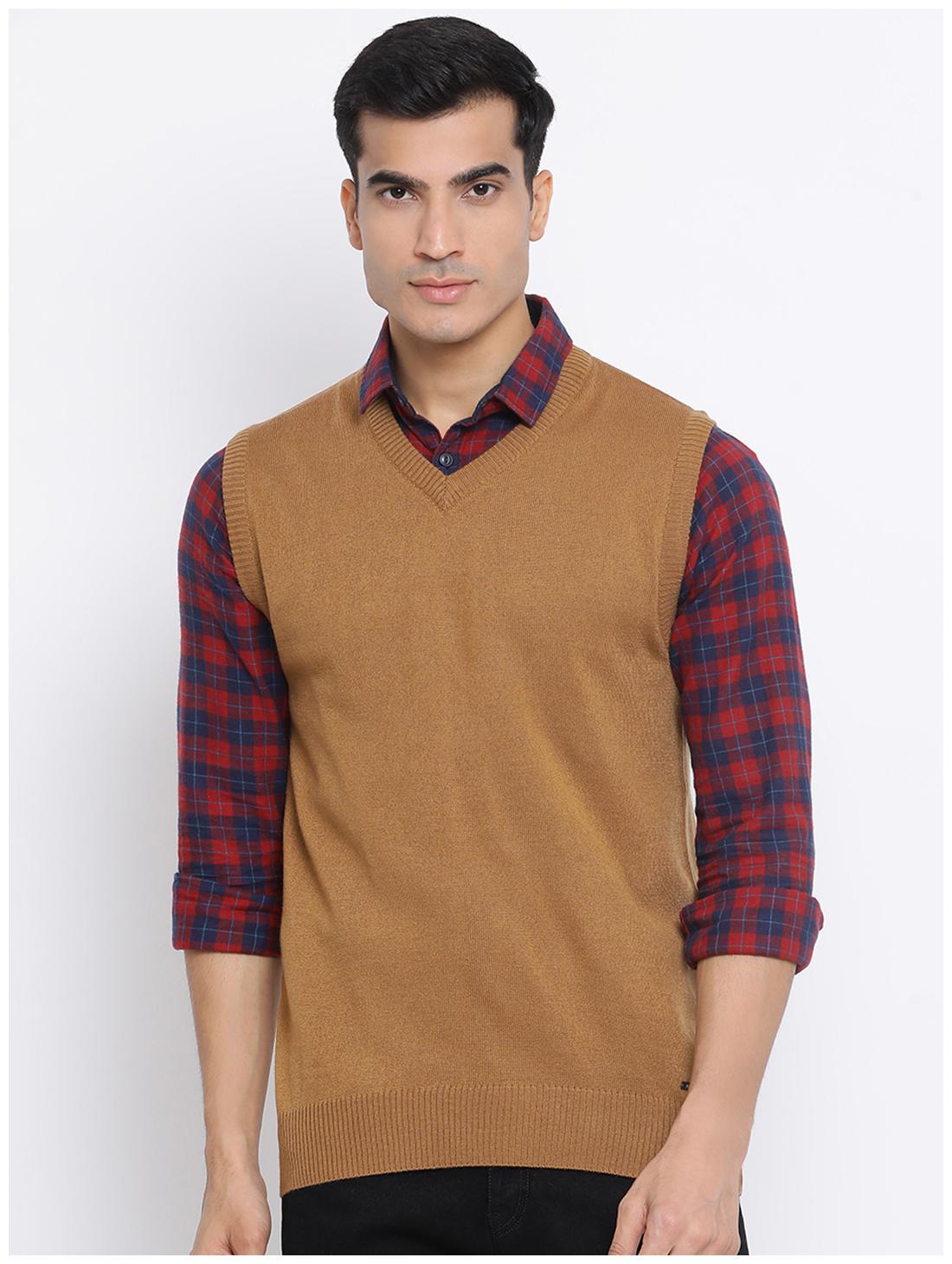 

Monte Carlo Men Yellow V neck Front-open sweater
