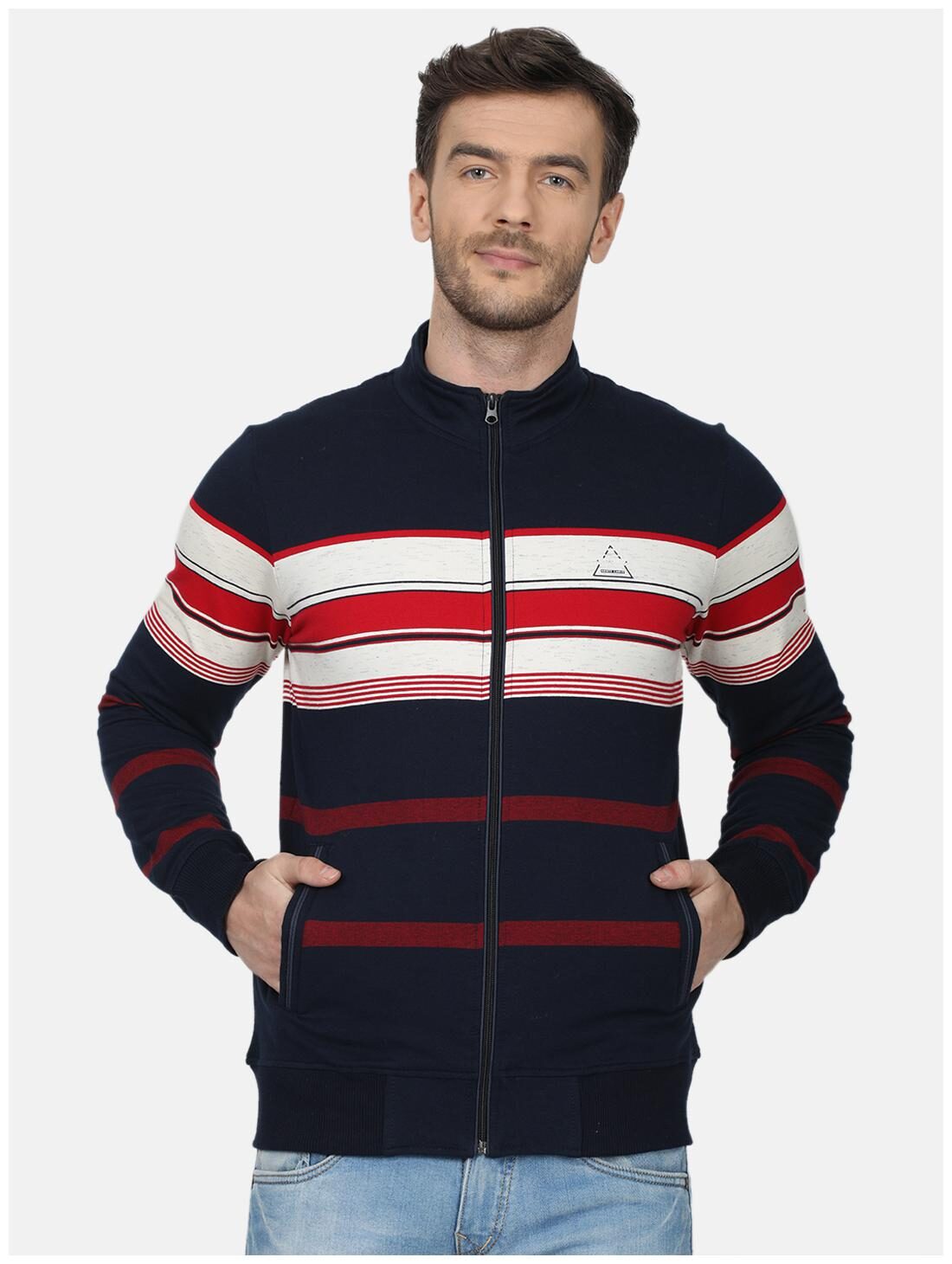 

Monte Carlo Mens Navy Blue Striped Cotton Blend Sweatshirt
