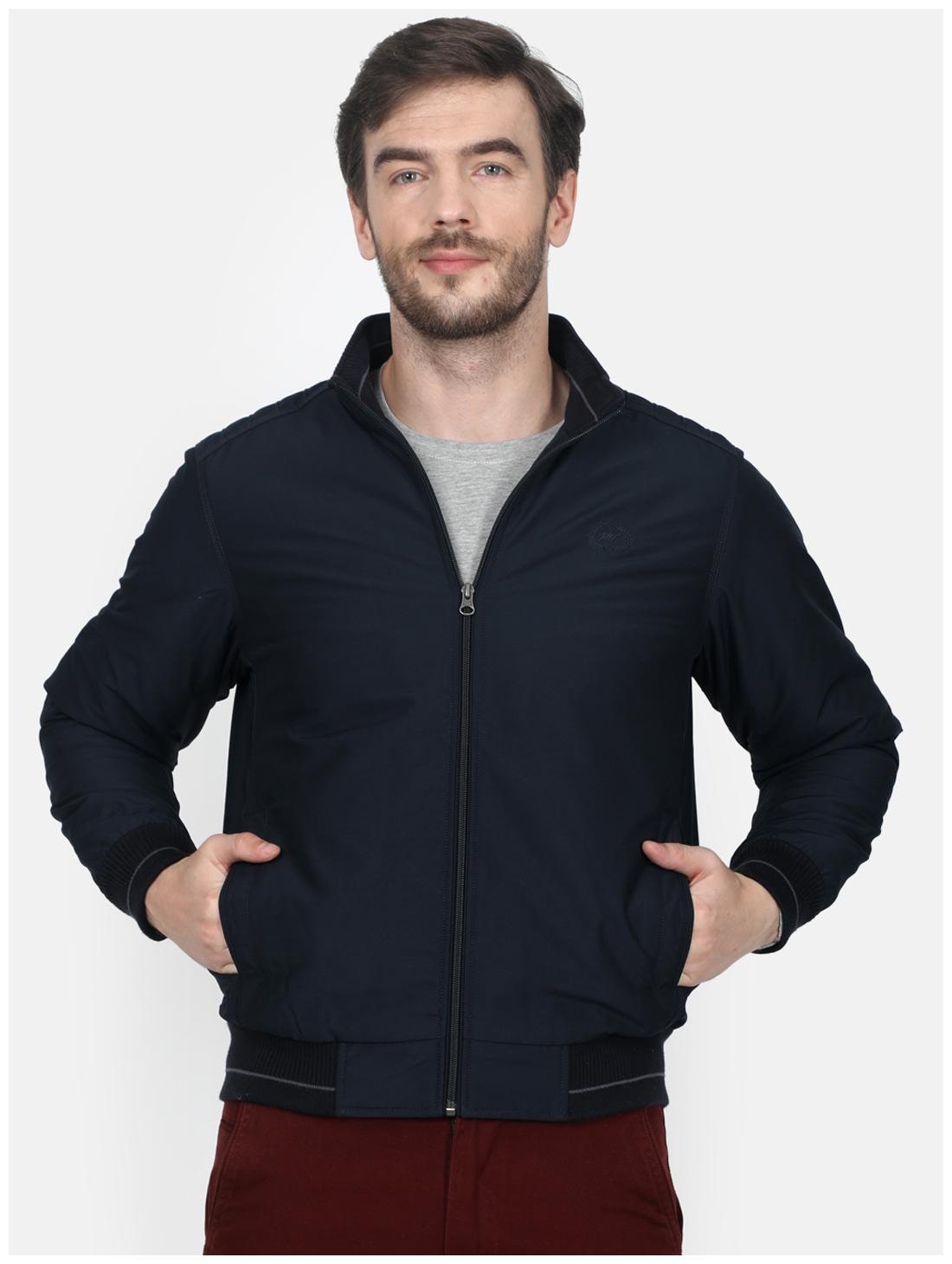 

Monte Carlo Men Navy blue Solid Bomber jacket