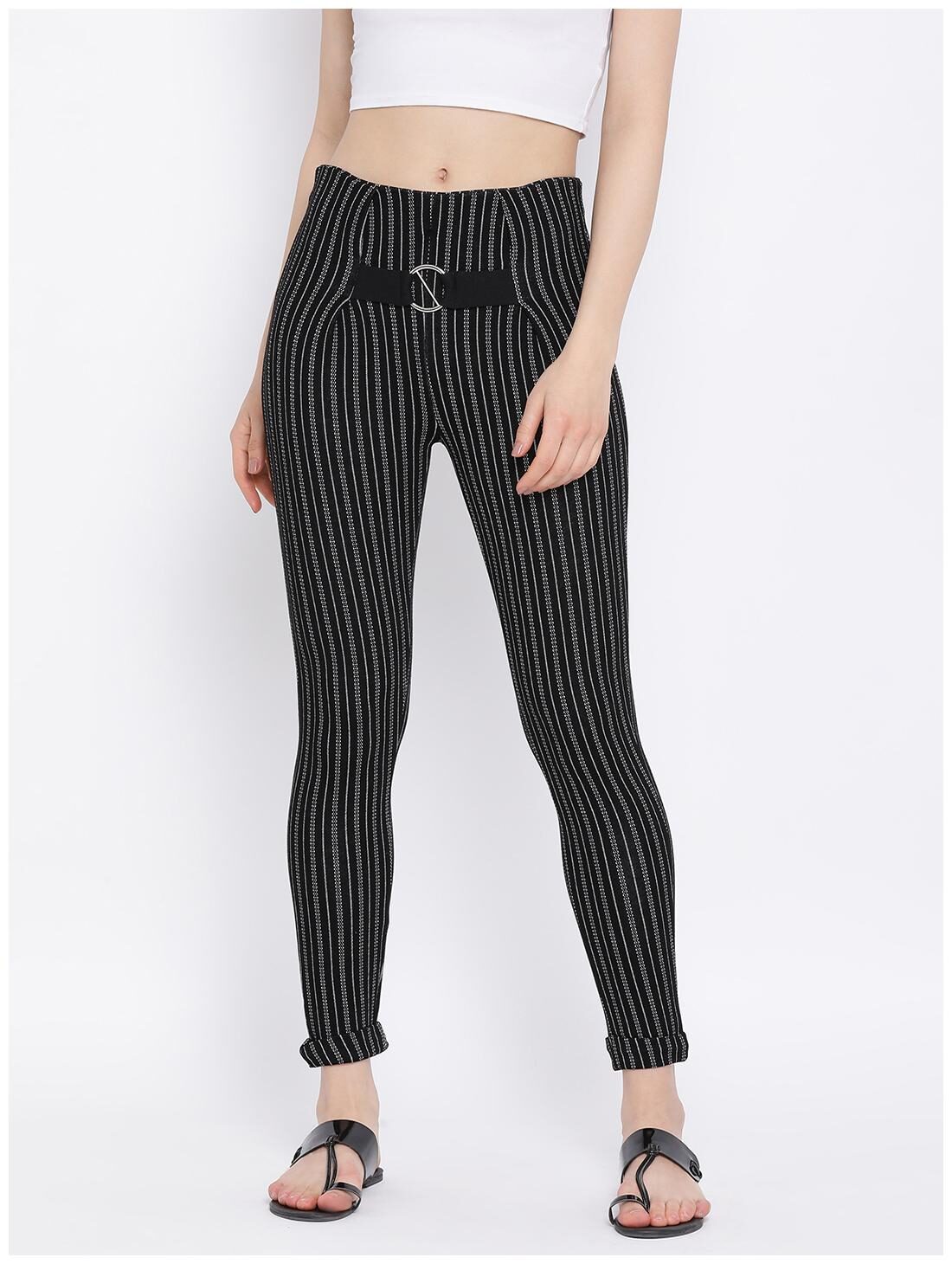 

Monte Carlo Black Striped Straight Palazzo