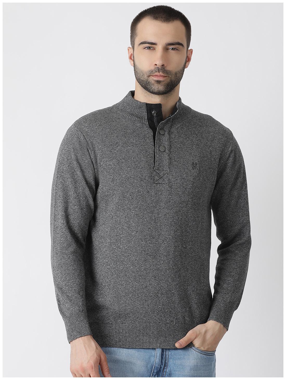 

Monte Carlo Men Cotton Solid Black Pullover