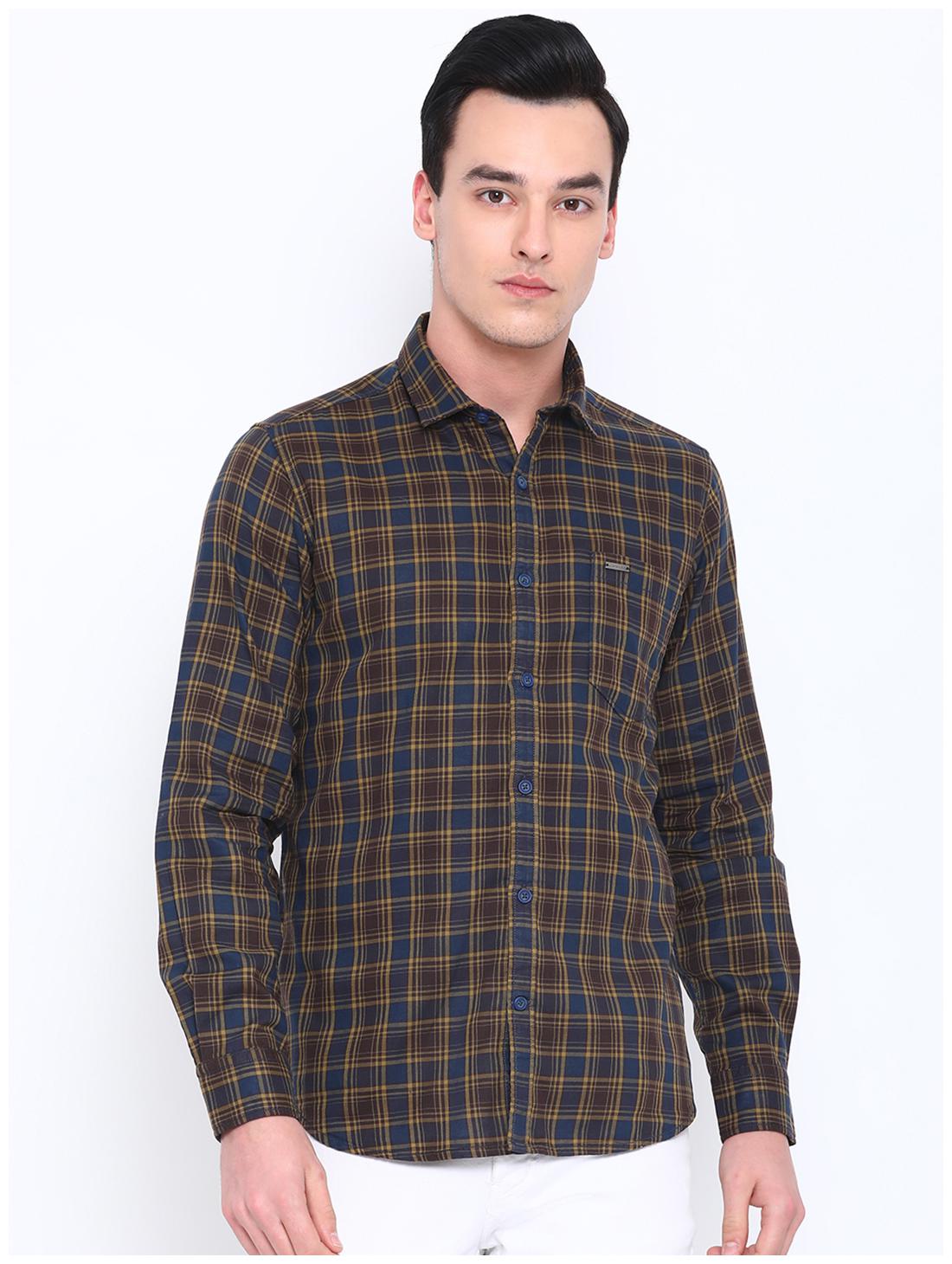 

Monte Carlo Men Brown Checked Regular Fit Casual Shirt