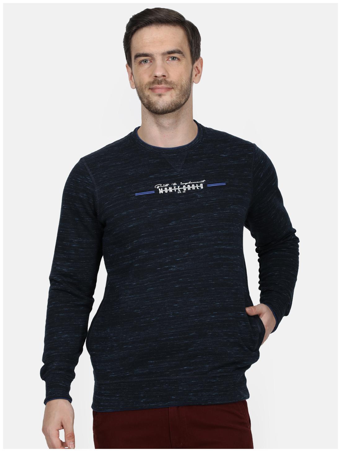 

Monte Carlo Cotton Blend Solid Navy Blue Color Sweatshirt For Men