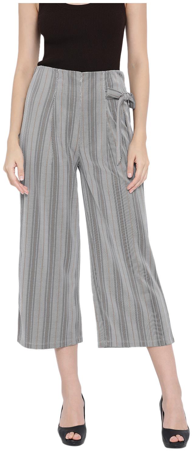 

Monte Carlo Grey Striped Straight Palazzo