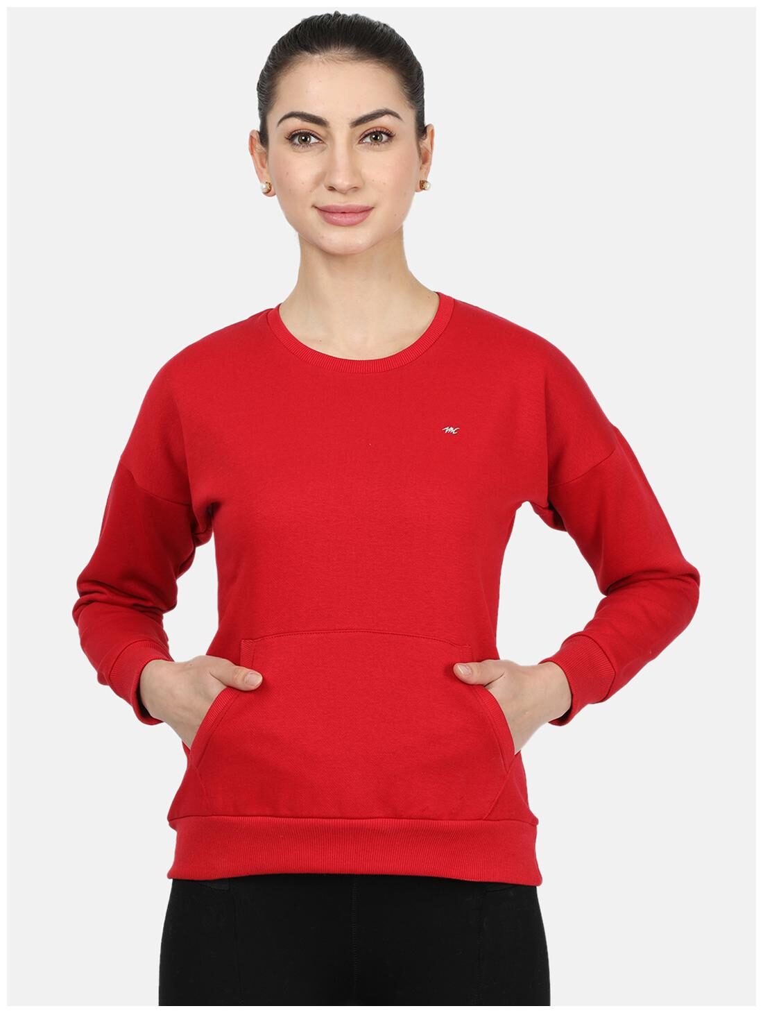 

Monte Carlo Women Solid Sweatshirt - Red