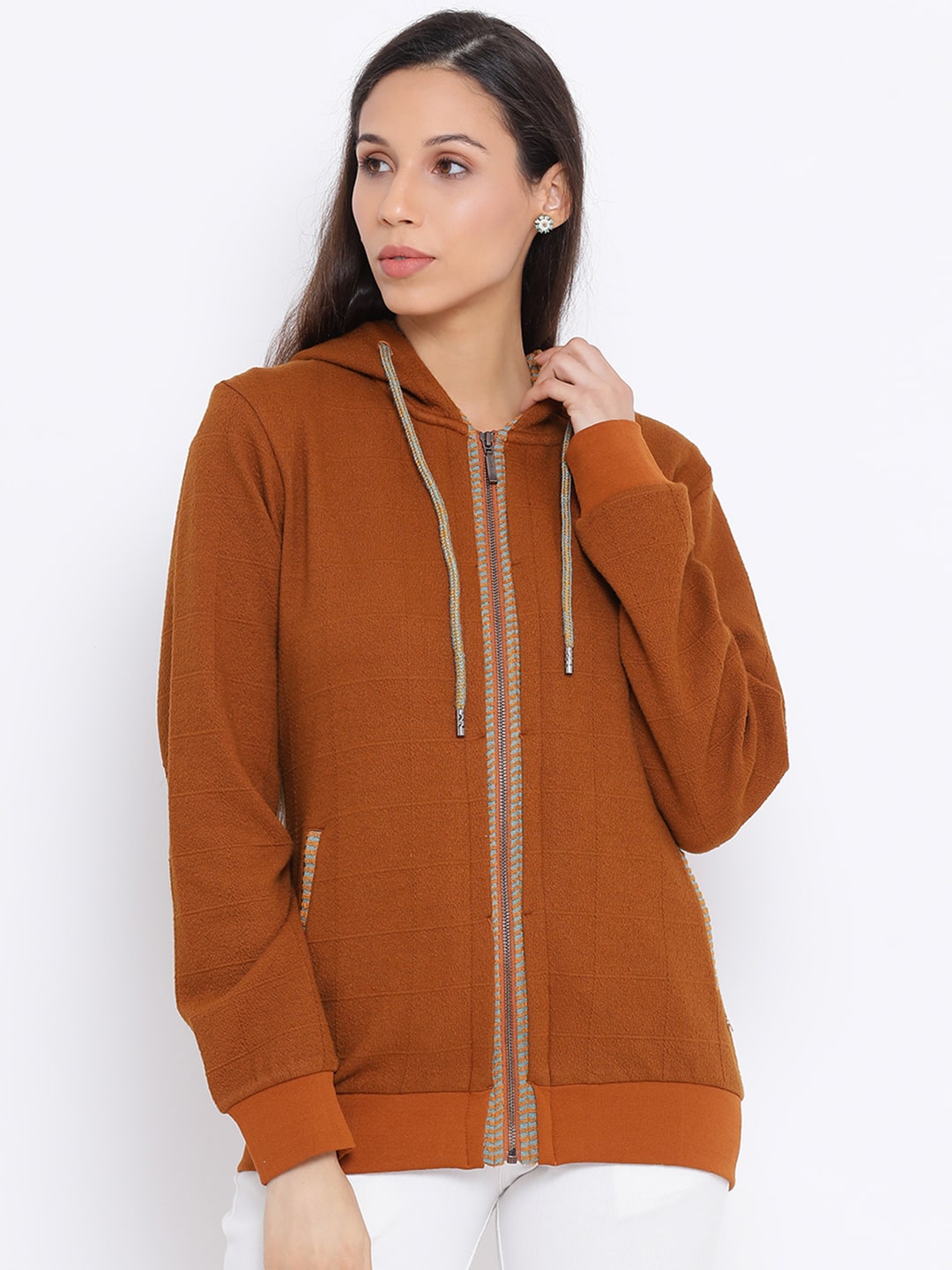 

Monte Carlo Women Checked Sweatshirt - Mustard