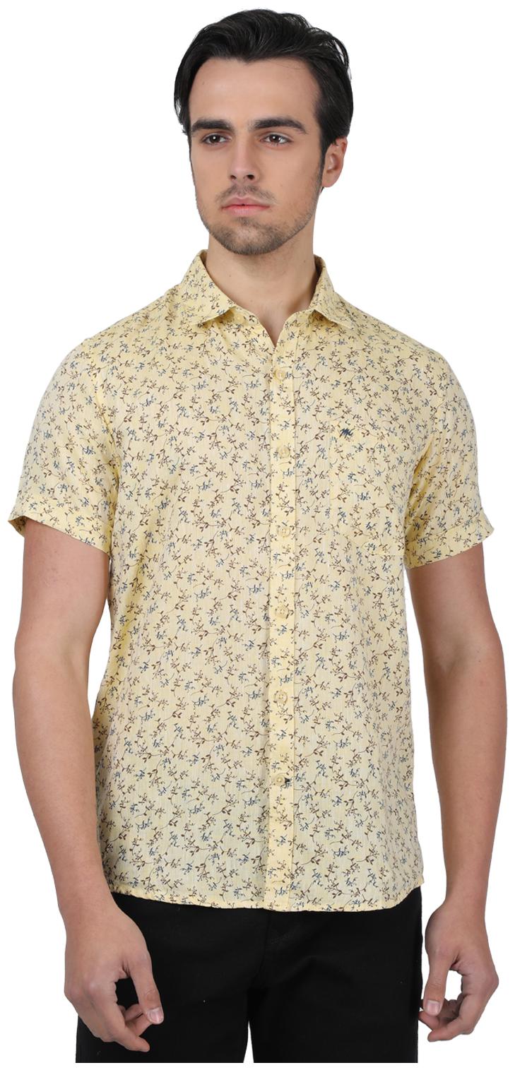 

Monte Carlo Men Yellow Printed Regular Fit Casual Shirt