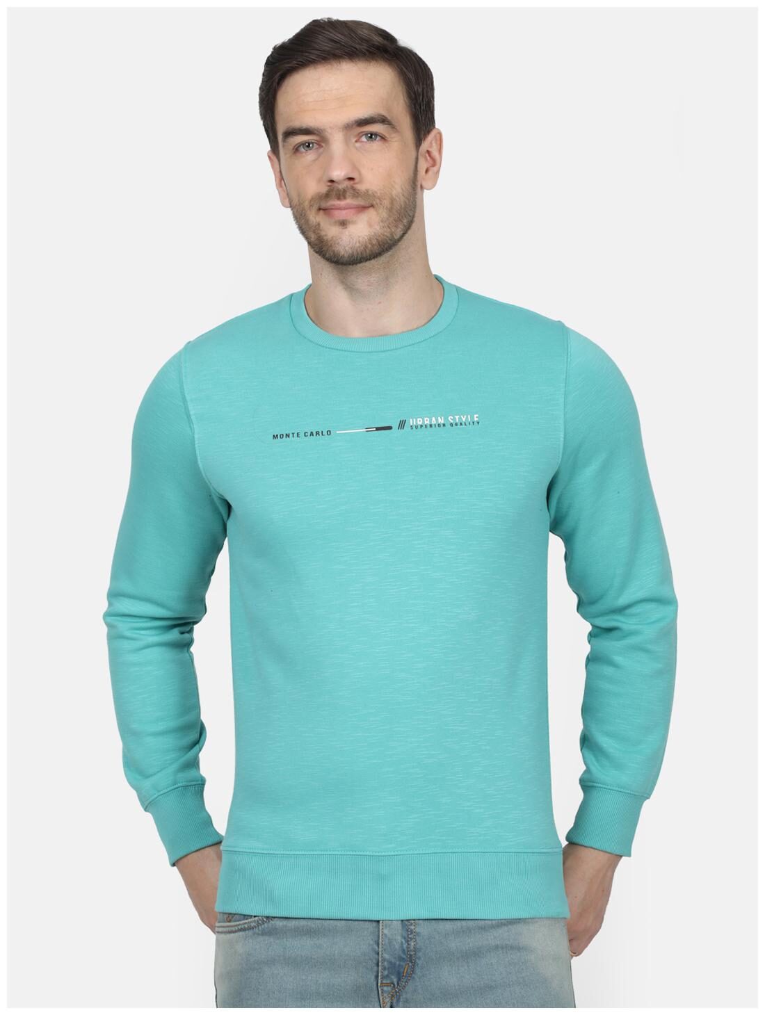 

Monte Carlo Men Green Round neck Sweatshirt