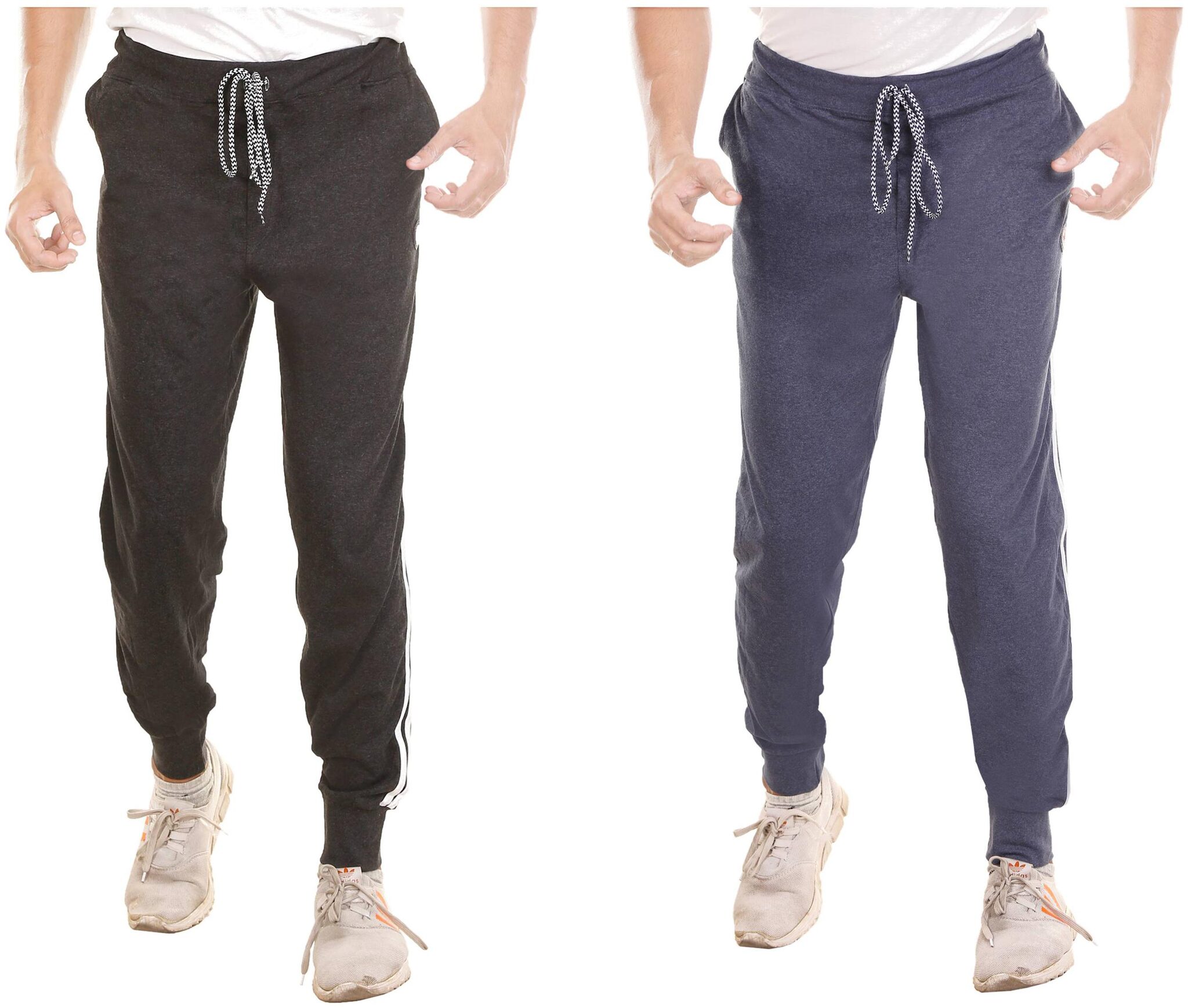 

Montello Men Black Blue Solid Regular fit Joggers