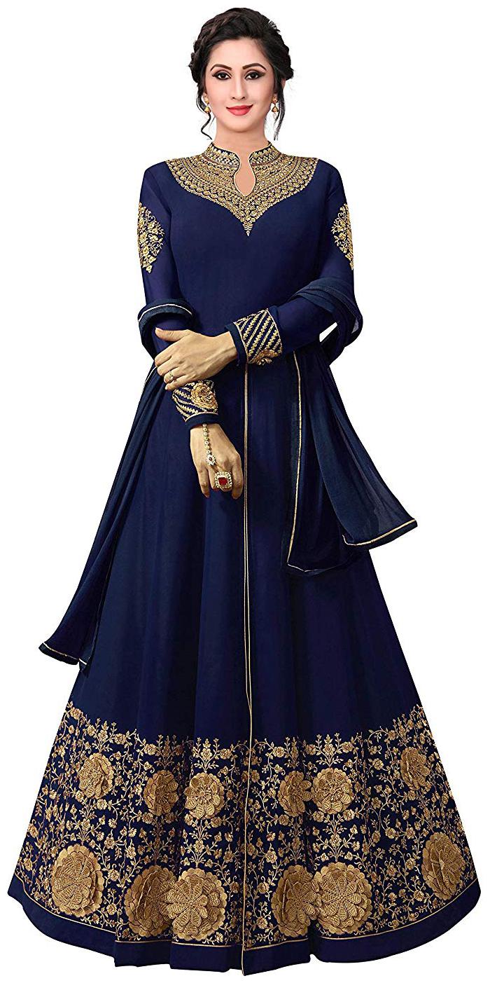 

Mordenfab Com Women Blue Kurta with Bottom Dupatta