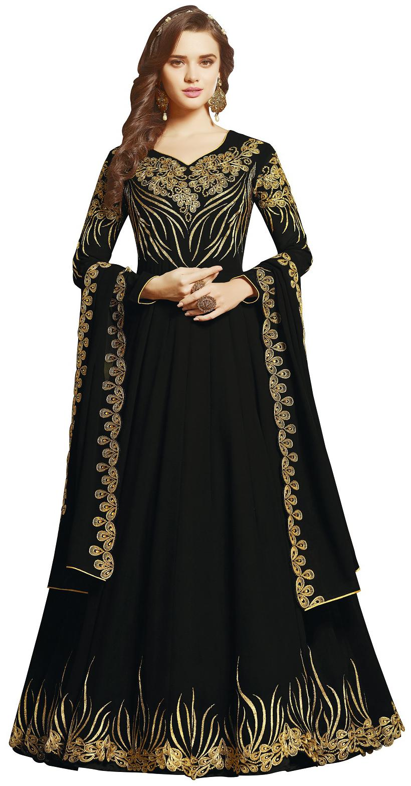 

Mordenfab Com Women Black Anarkali Kurta With Bottom Dupatta