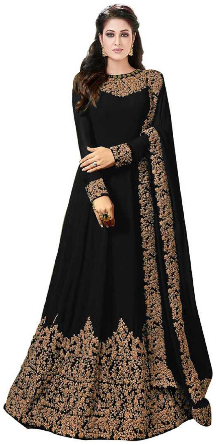 

Mordenfab Com Women Black Anarkali Kurta With Bottom Dupatta