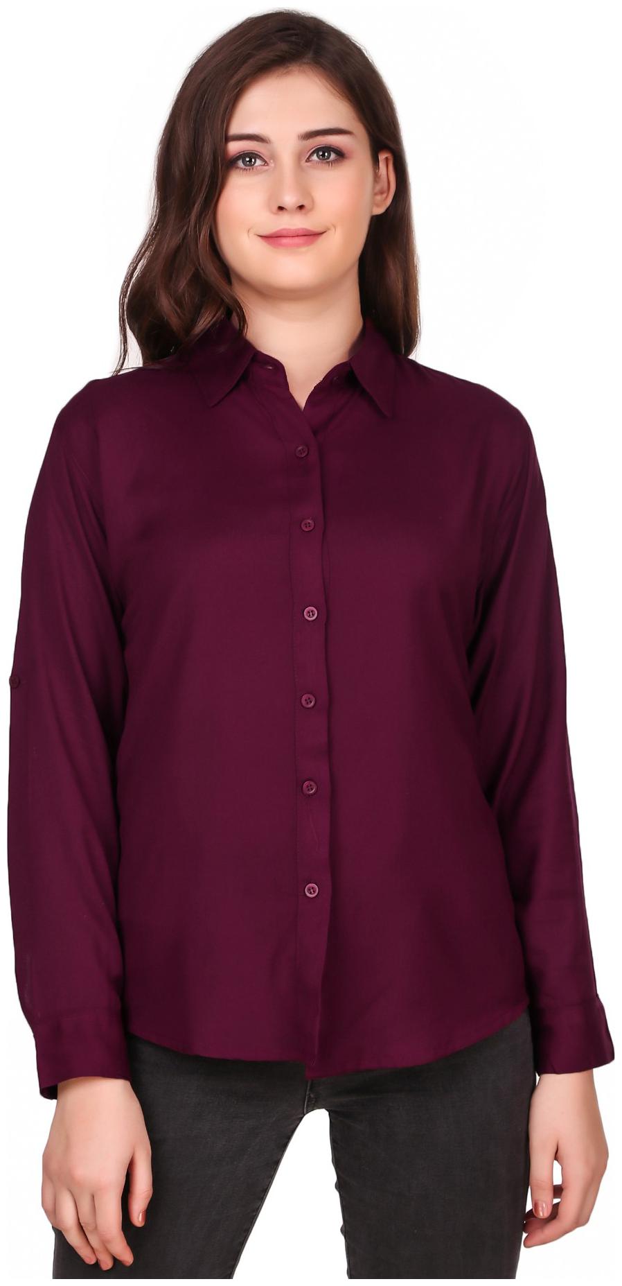 

MORLAIX Women Wine Solid Regular Fit Shirt
