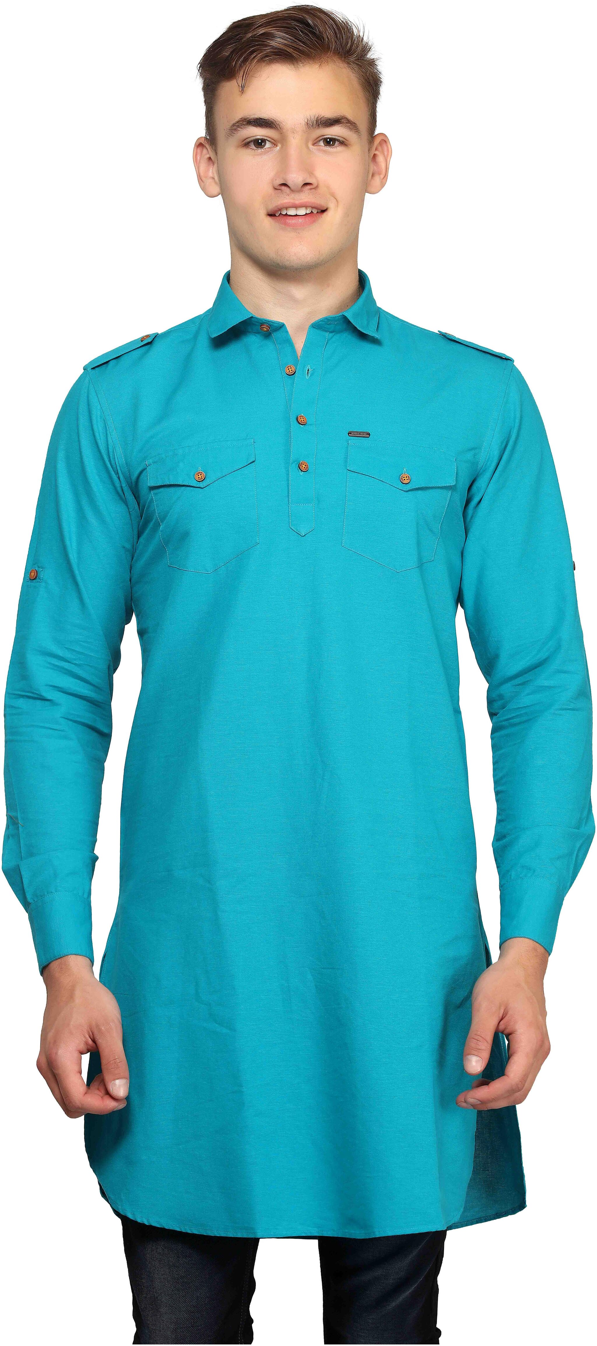 

Mr STAG Men Blue Regular Fit Kurta
