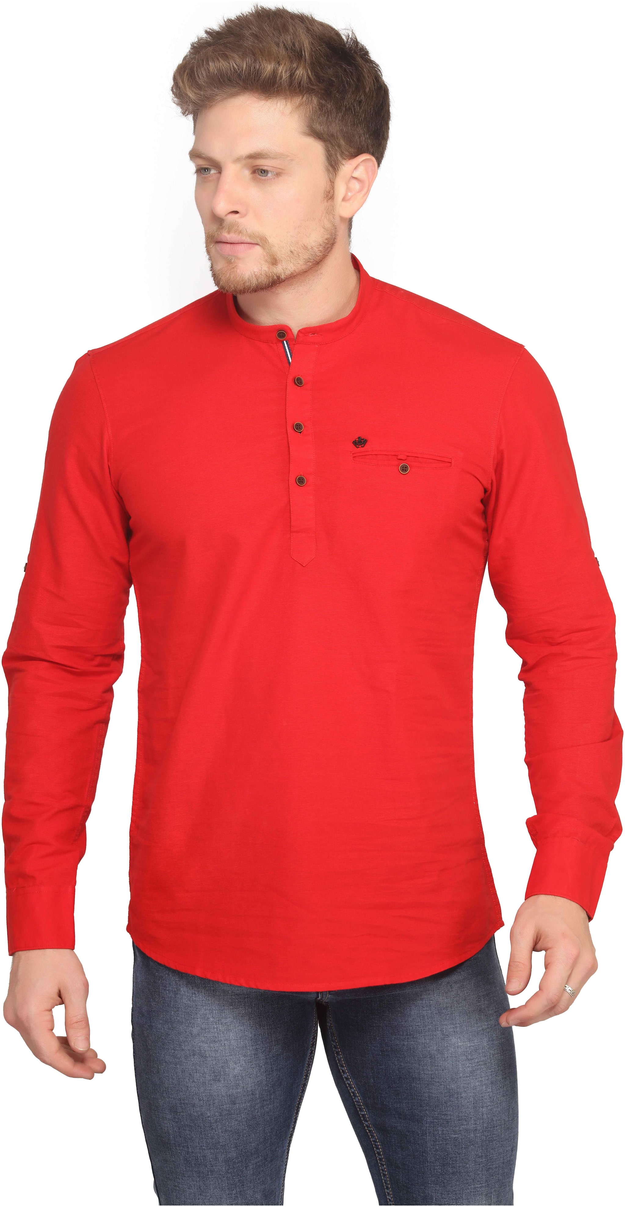 

Mr STAG Men Red Regular Fit Kurta