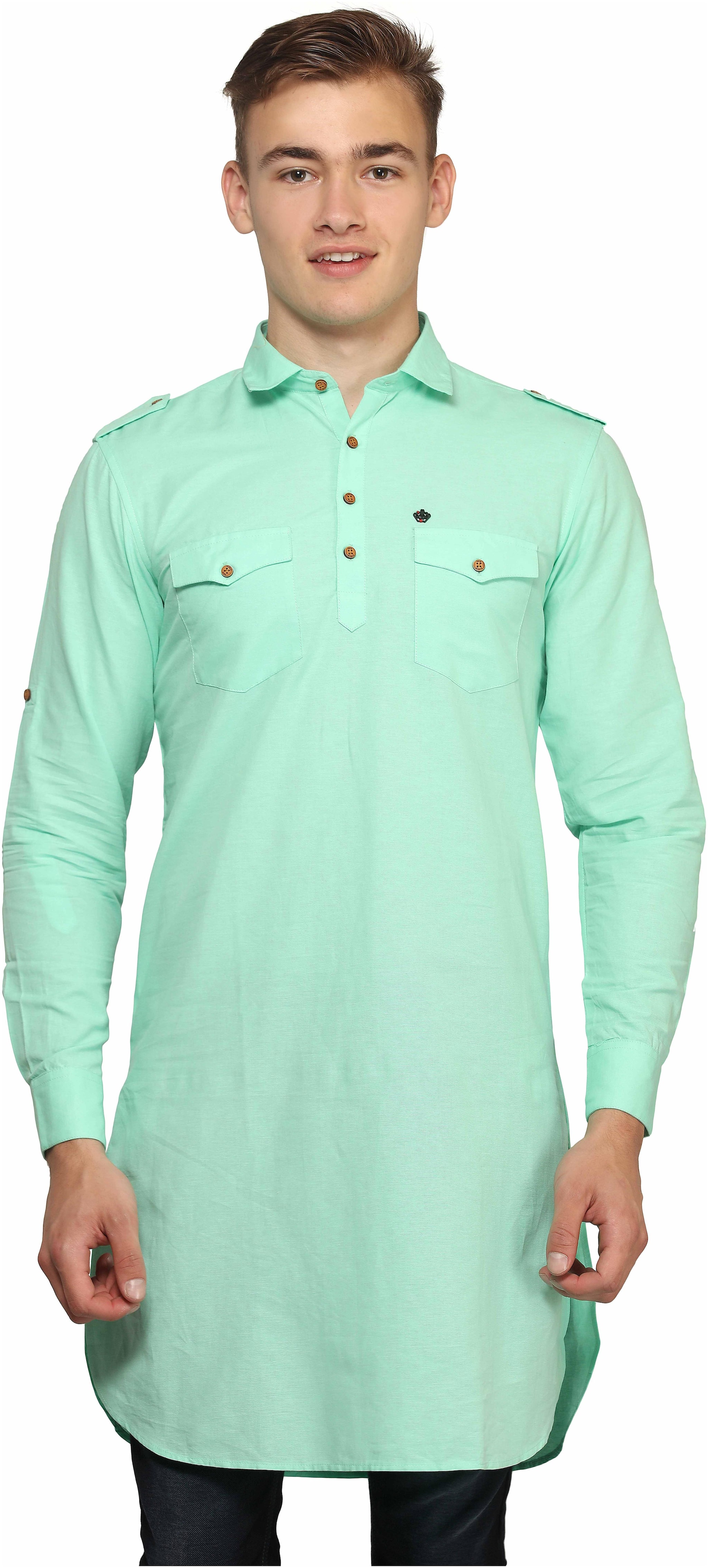 

Mr STAG Men Green Regular Fit Kurta