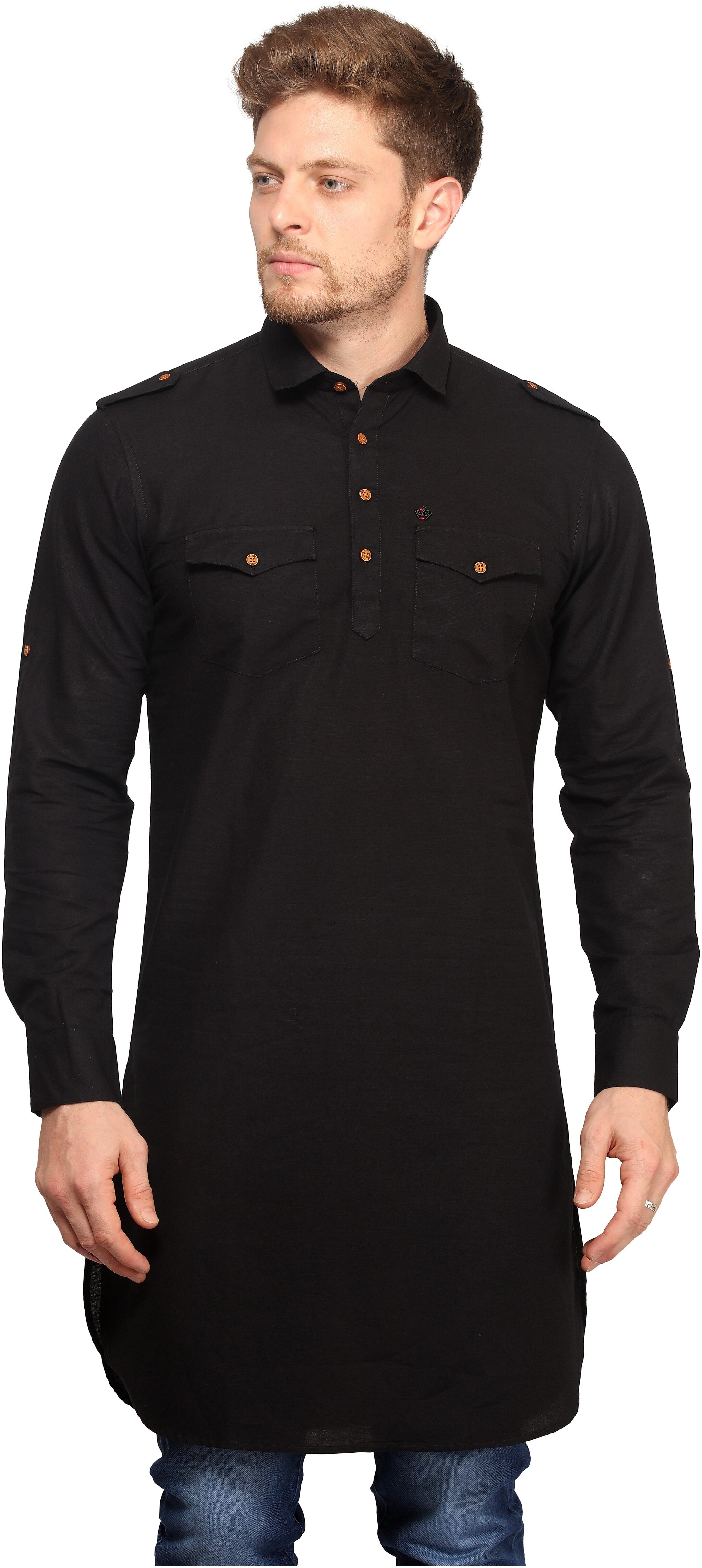 

Mr STAG Men Black Regular Fit Kurta