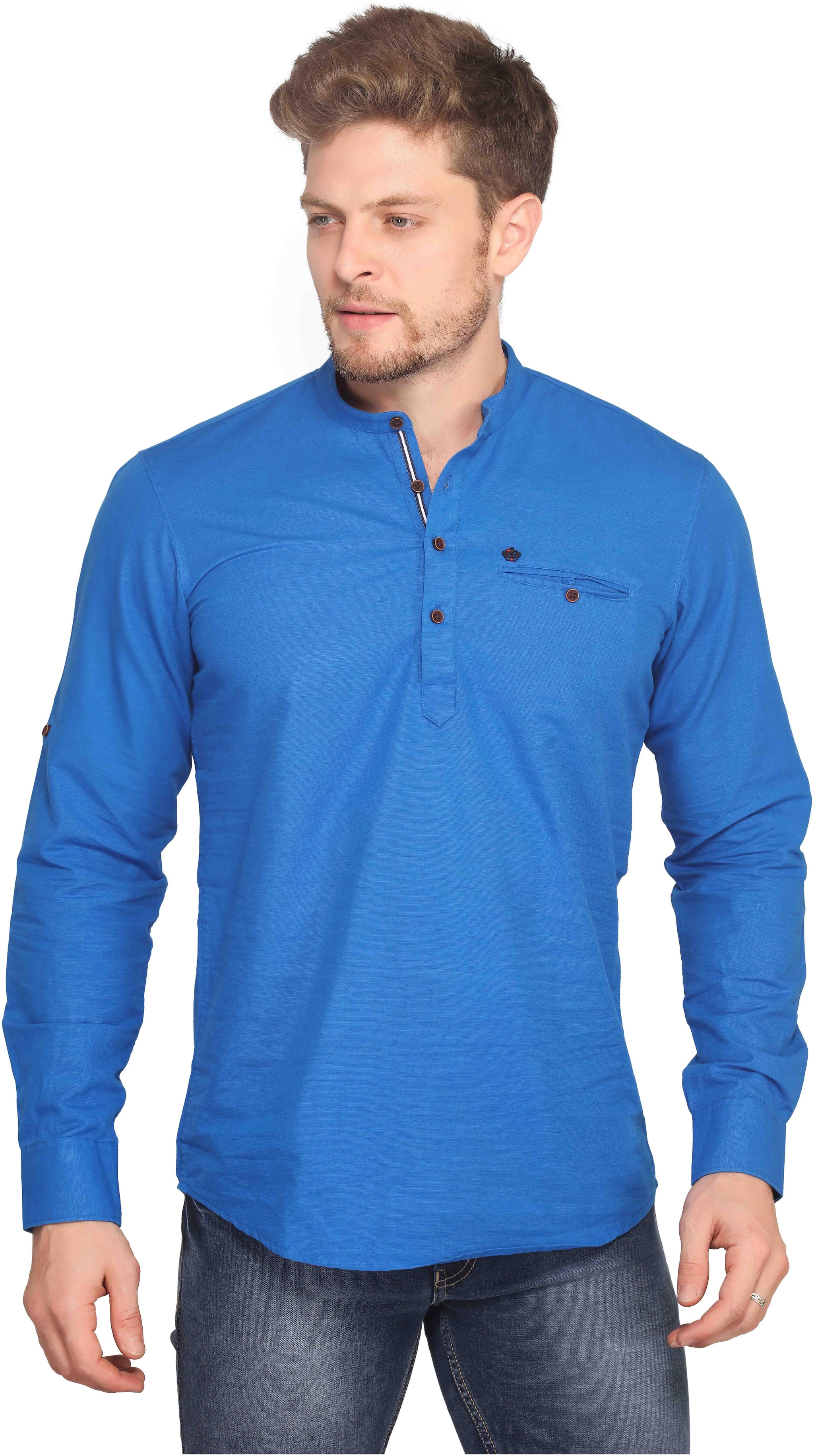 

Mr STAG Men Blue Regular Fit Kurta