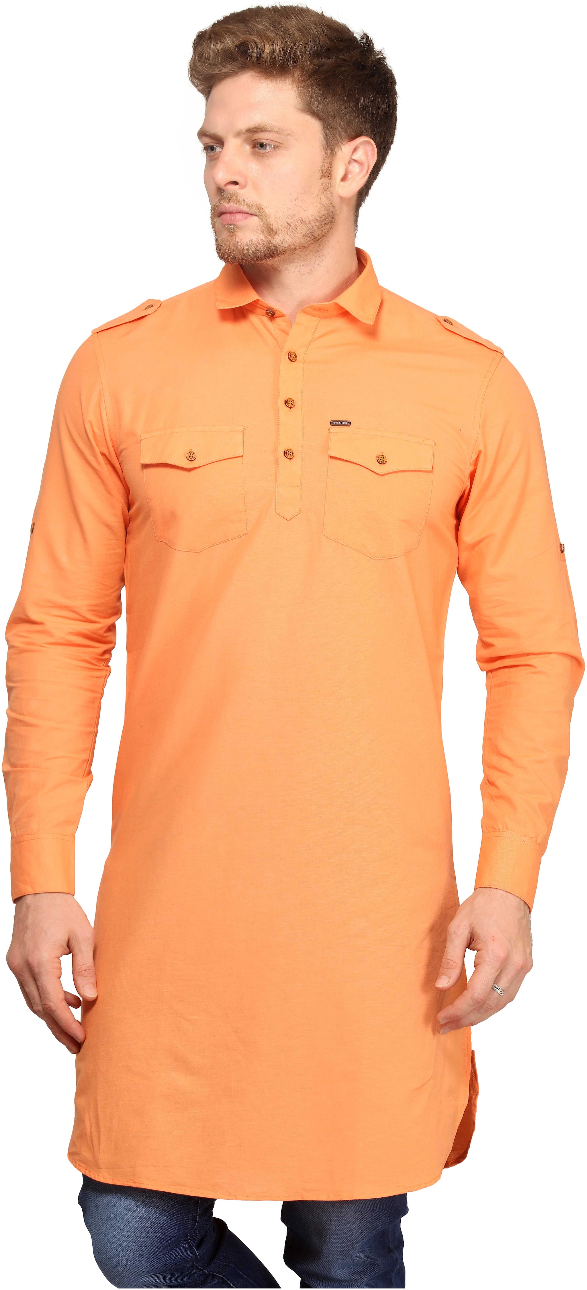 

Mr STAG Men Orange Regular Fit Kurta