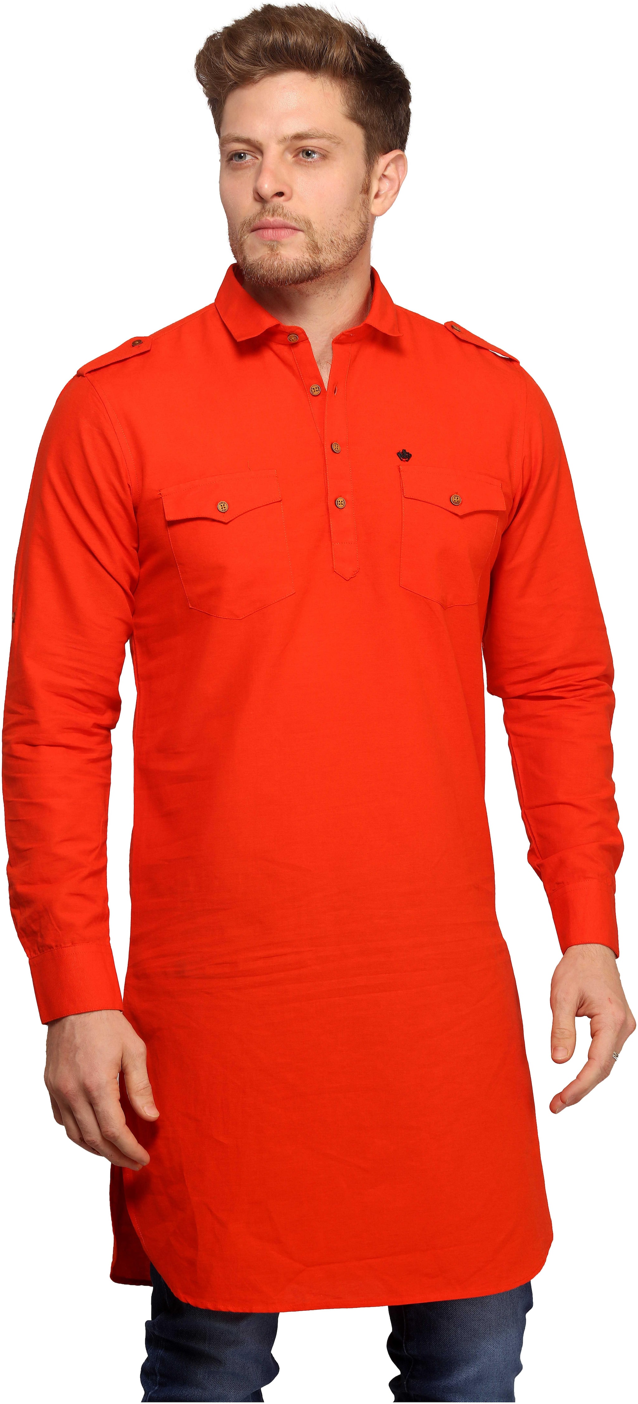

Mr STAG Men Red Regular Fit Kurta